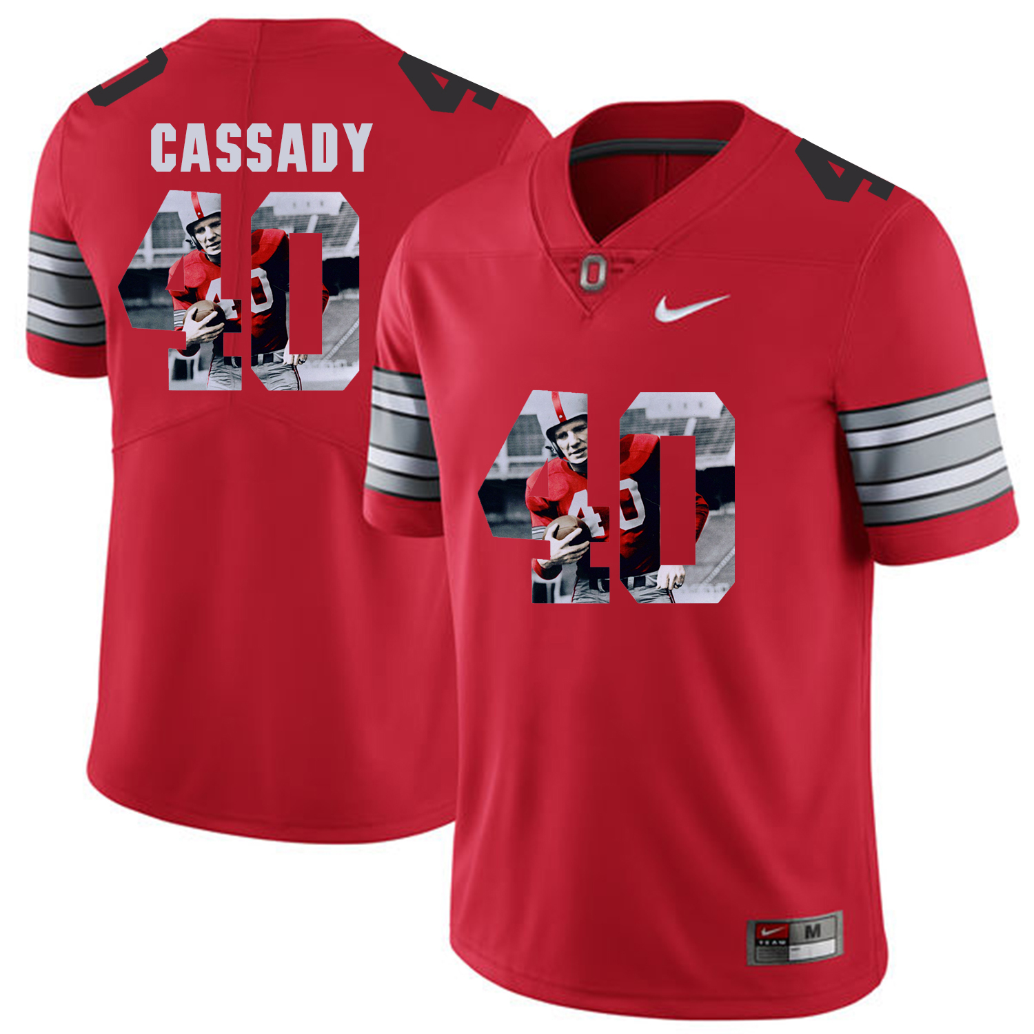 Men Ohio State #40 Cassady Red Fashion Edition Customized NCAA Jerseys->->Custom Jersey